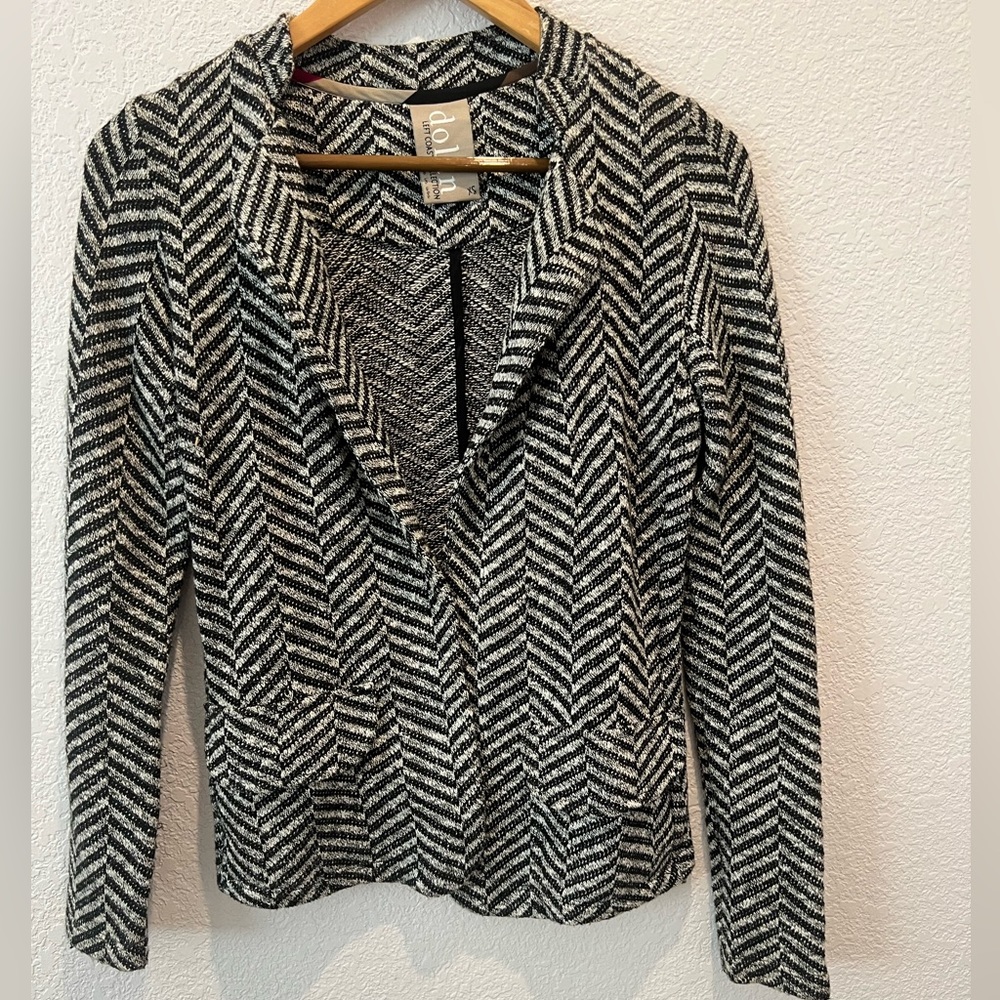 Dolan, Anthropologie, XS, Black and White Blazer Cardigan